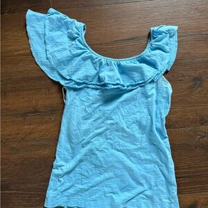 Lilly Pulitzer Sky Blue Ruffle Top